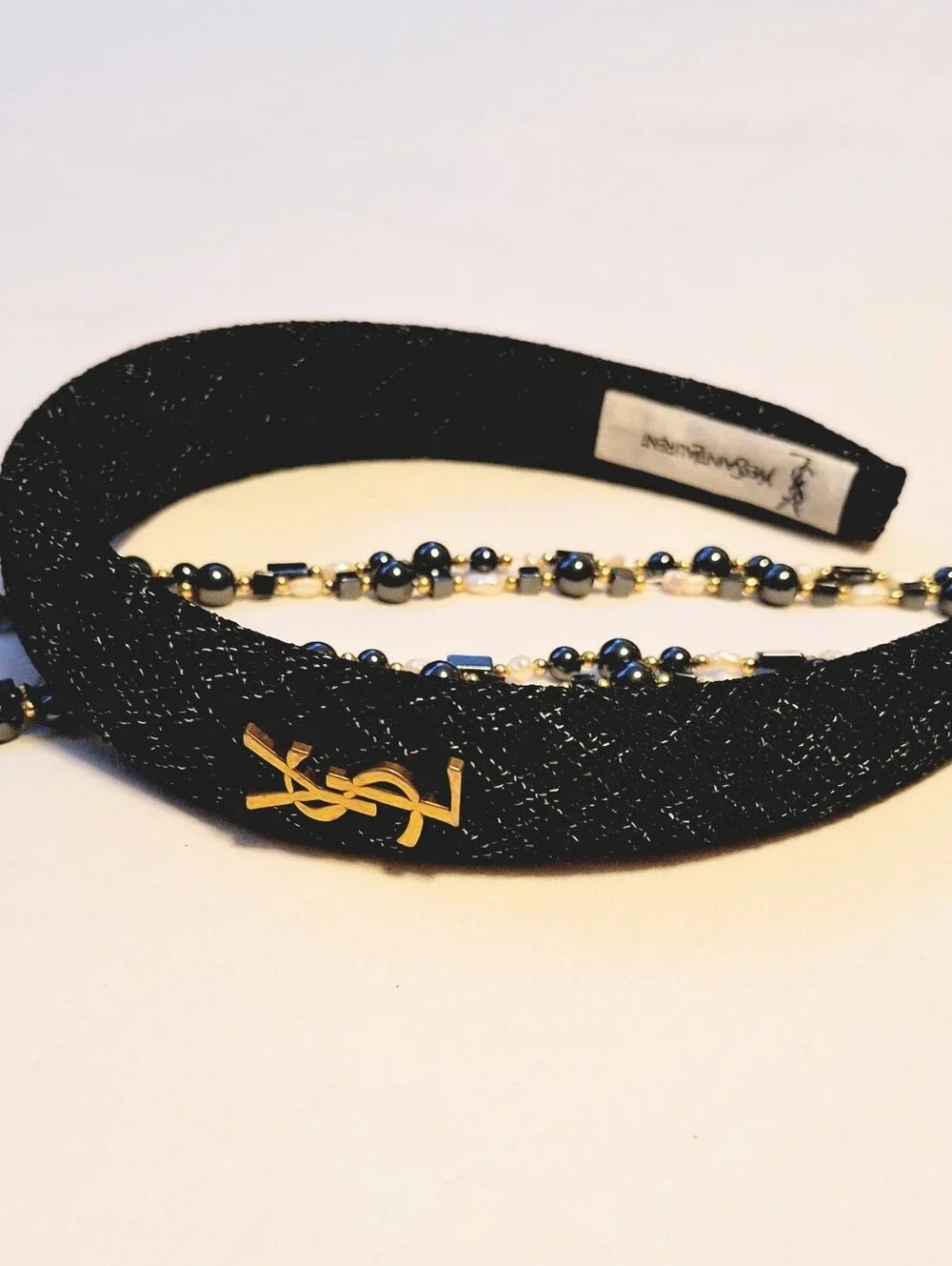 LOGO BLACK TWEED HEADBAND - NEW